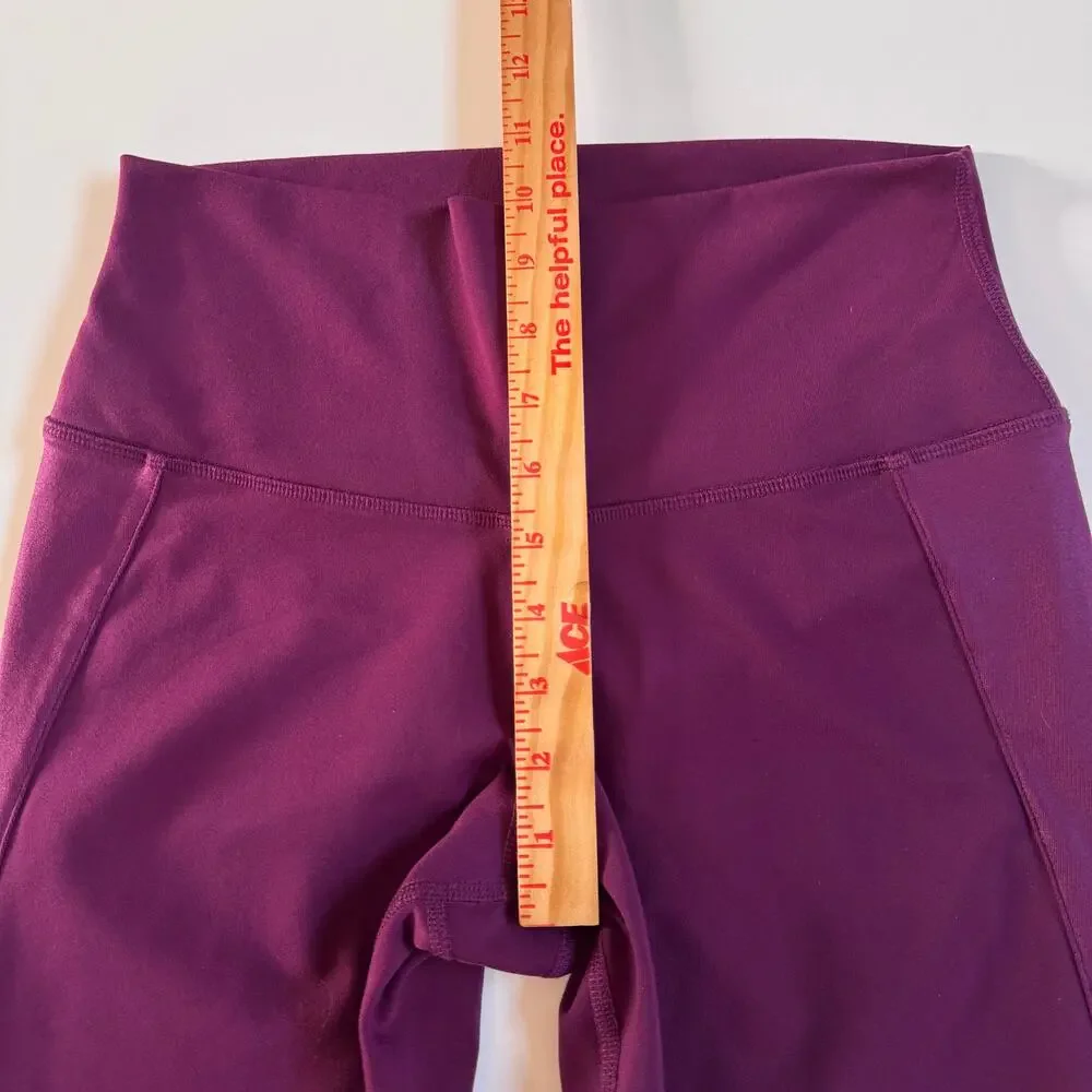Alo High Waisted Patina Yoga Capri Pants Leggings 3158 Purple Burgundy Pilates
